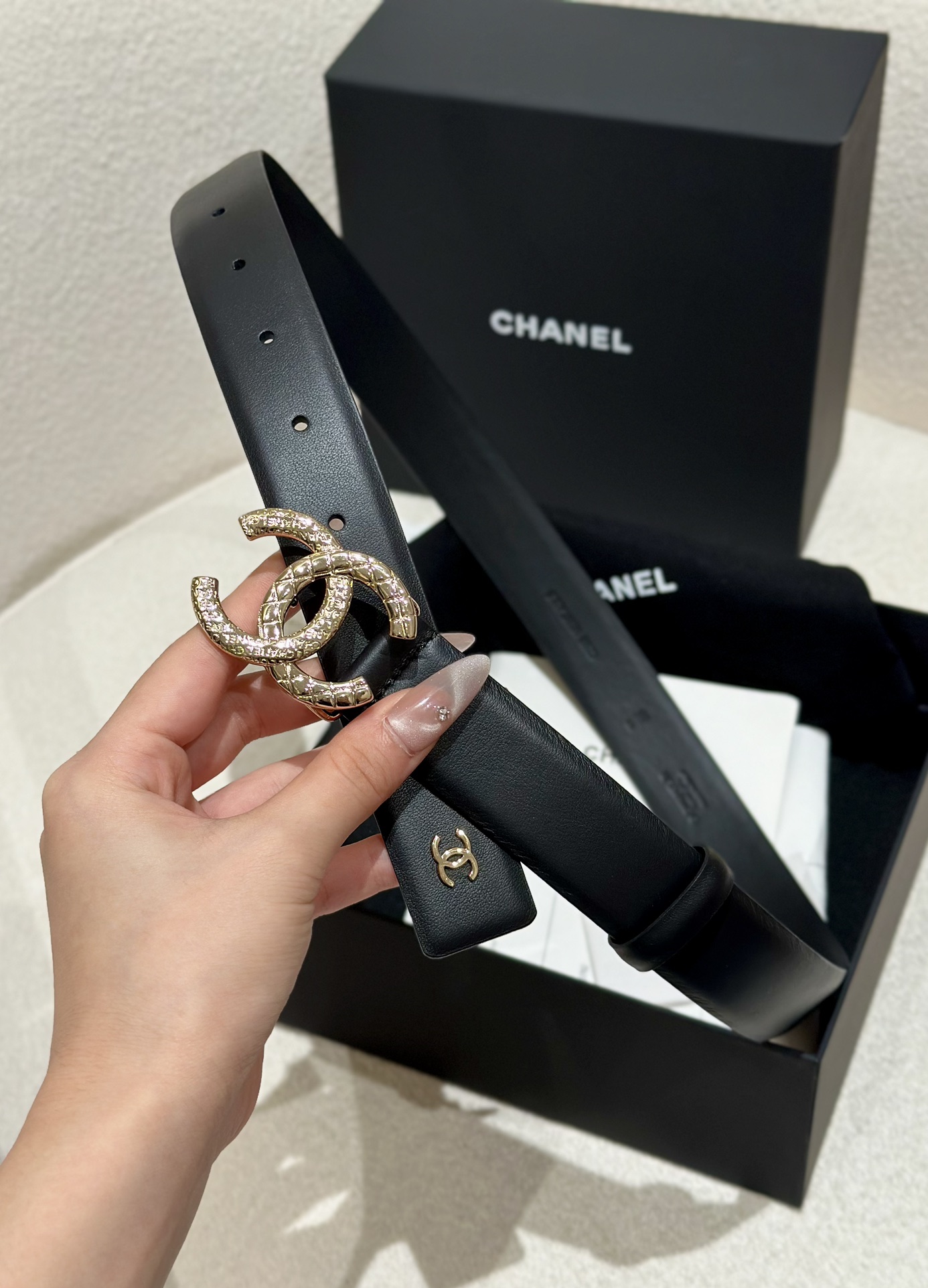 Chanel Women Leather Belt Width 3.0cm -0008