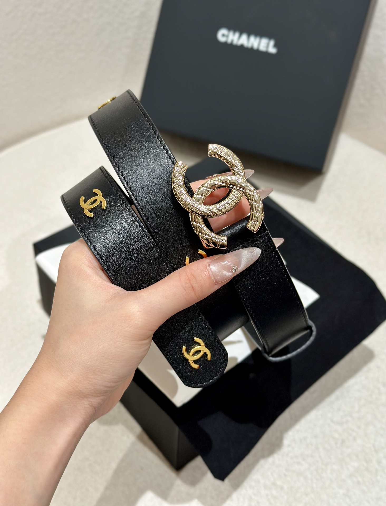 Chanel Women Leather Belt Width 3.0cm -0009