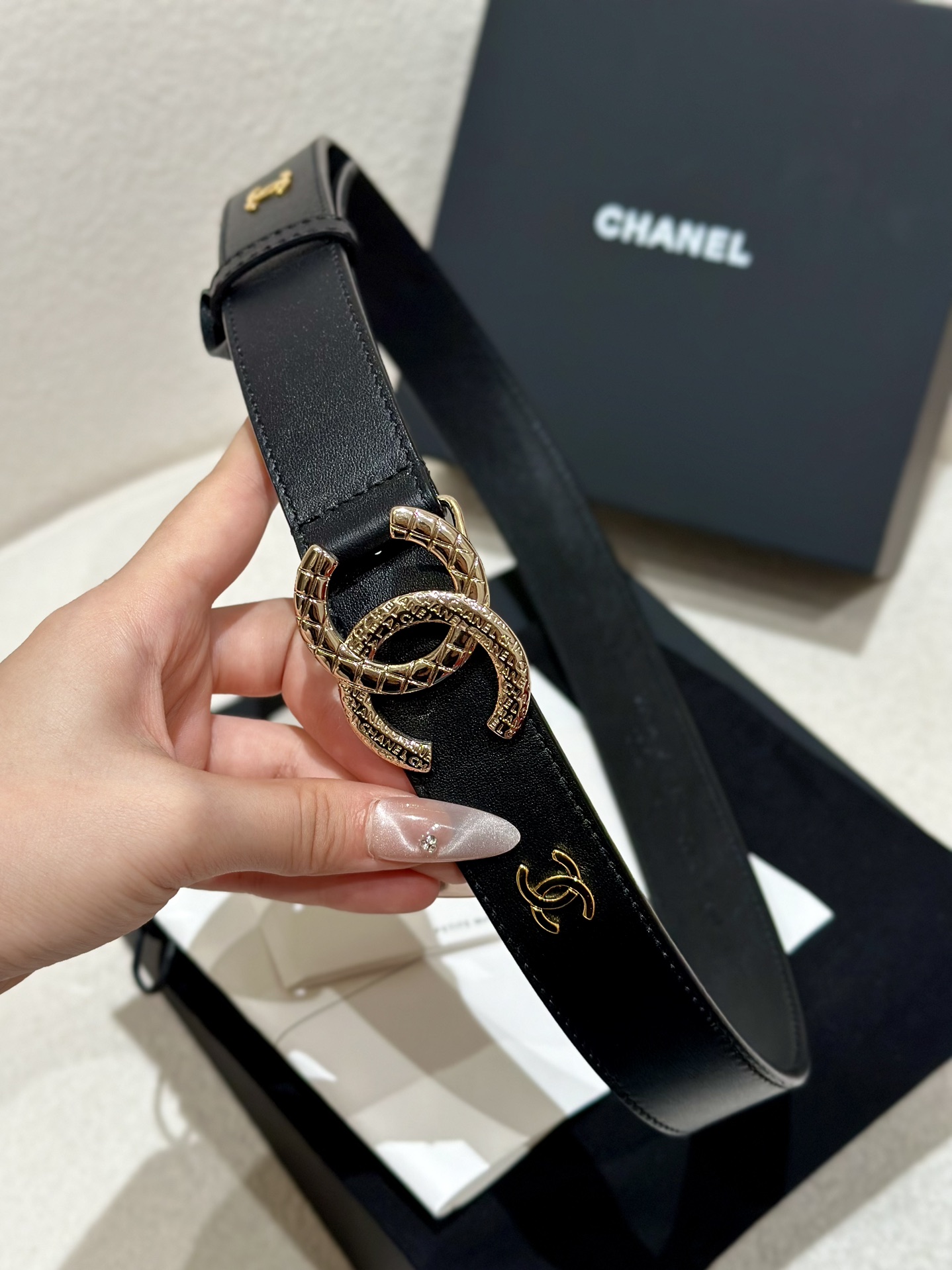 Chanel Women Leather Belt Width 3.0cm -0009