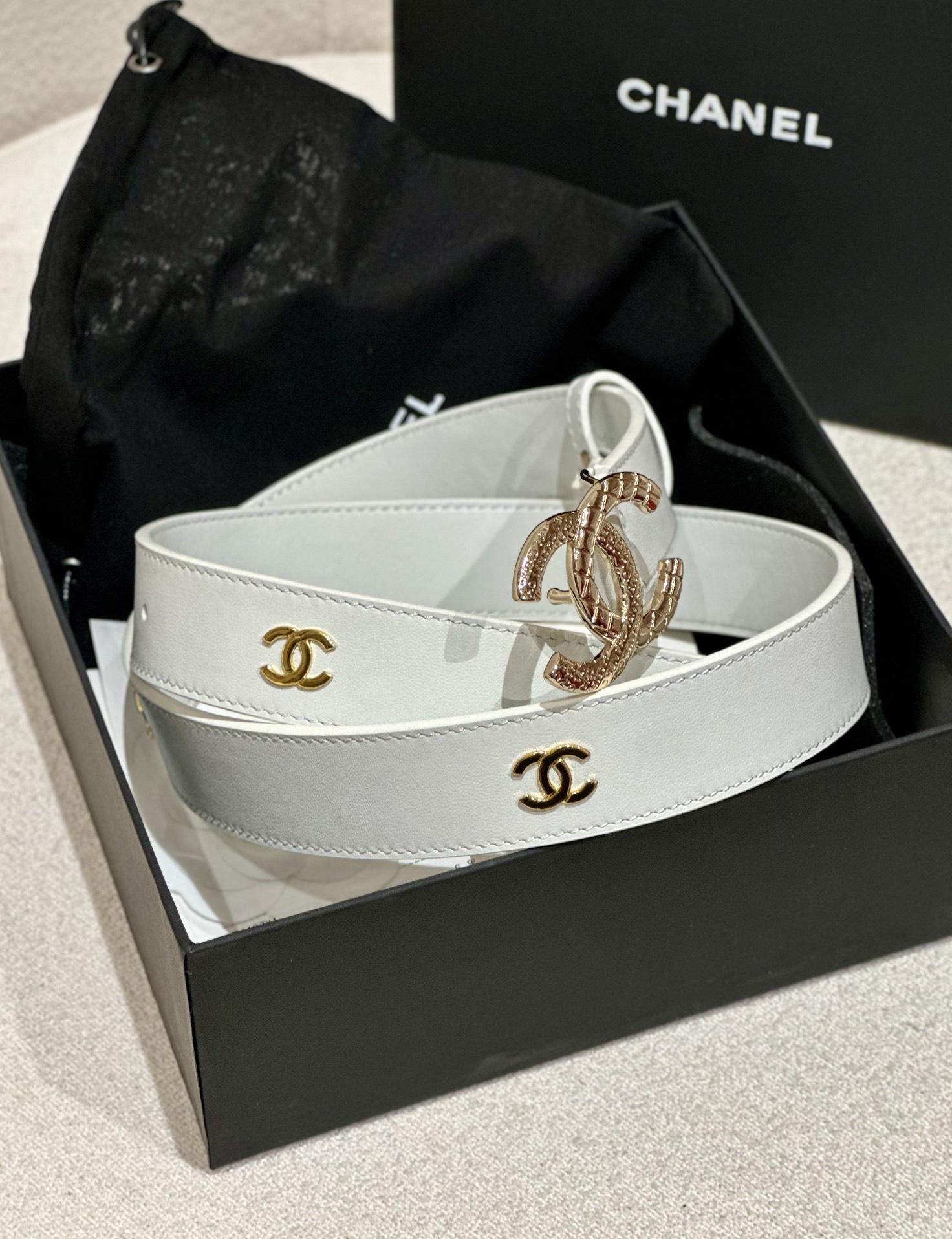 Chanel Women Leather Belt Width 3.0cm -0010