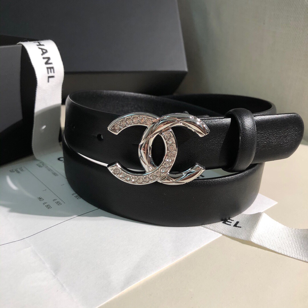 Chanel Women Leather Belt Width 3.0cm -0011