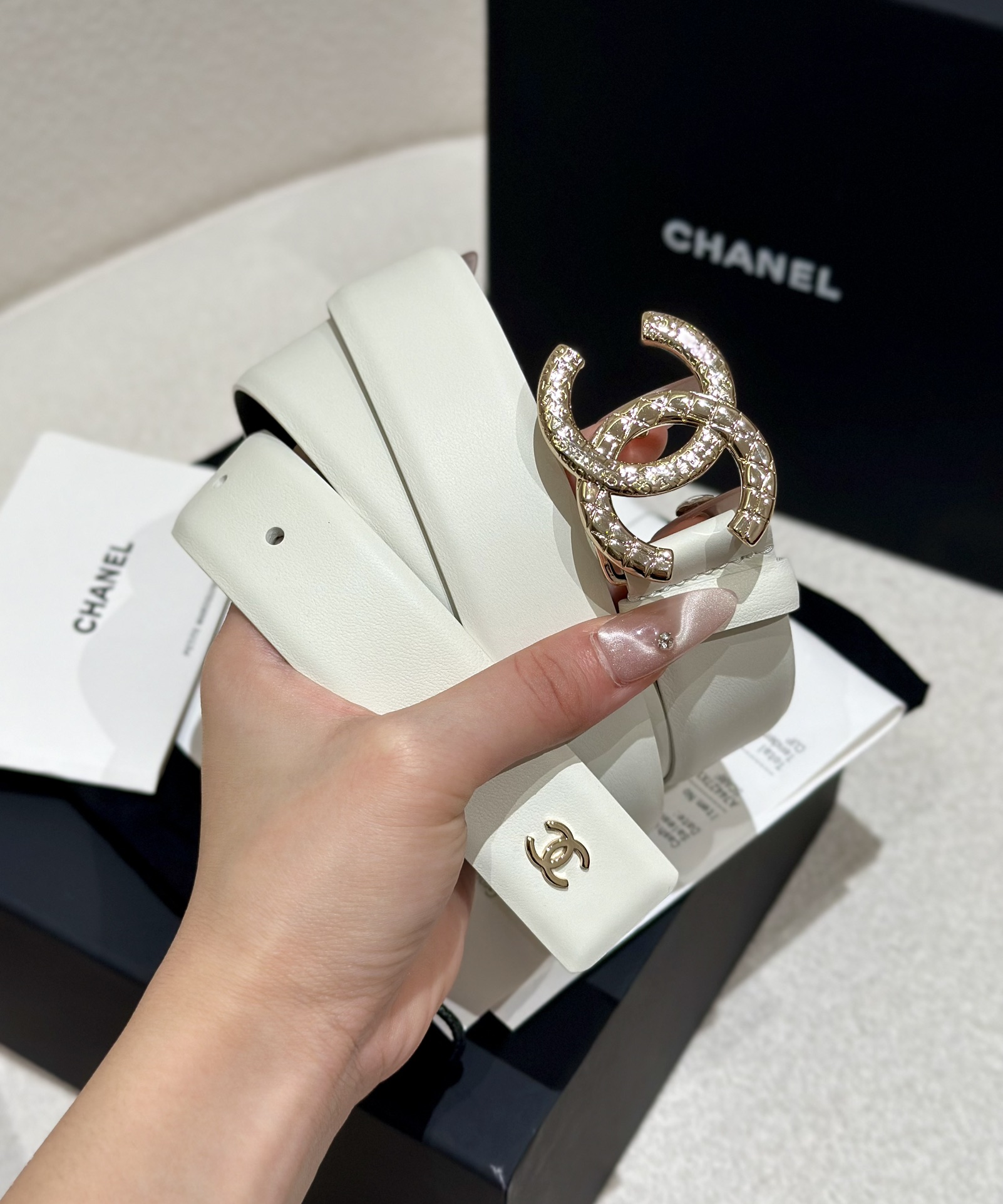 Chanel Women Leather Belt Width 3.0cm -0012