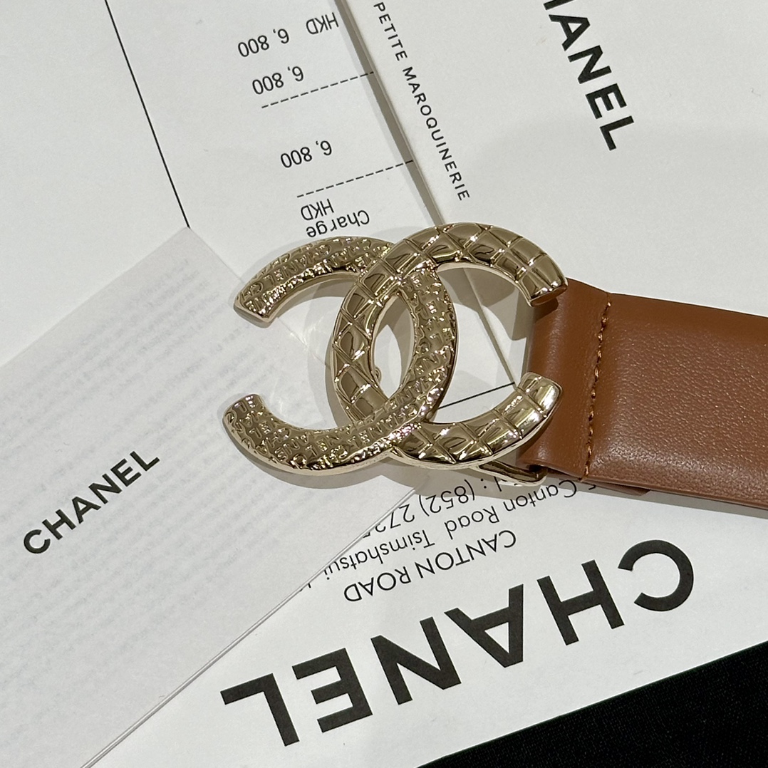 Chanel Women Leather Belt Width 3.0cm -0015