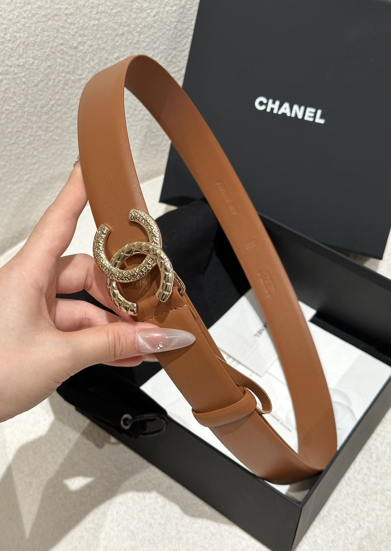 Chanel Women Leather Belt Width 3.0cm -0015