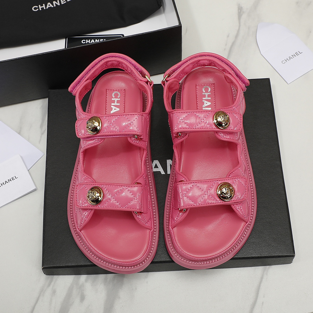 Chanel Women Leather Sandals-0058 35-40