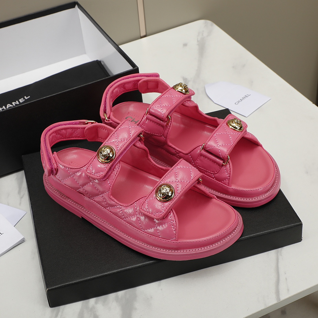 Chanel Women Leather Sandals-0058 35-40