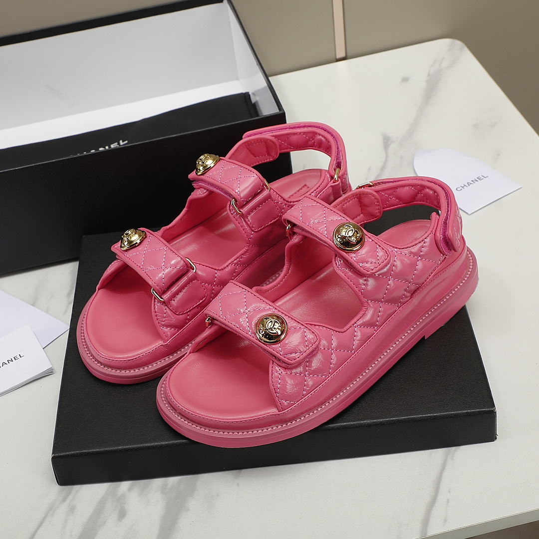 Chanel Women Leather Sandals-0058 35-40