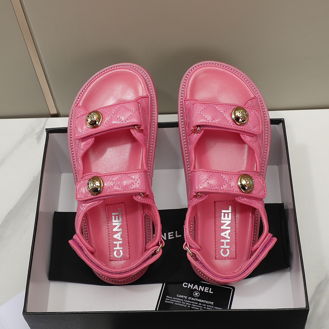 Chanel Women Leather Sandals-0058 35-40