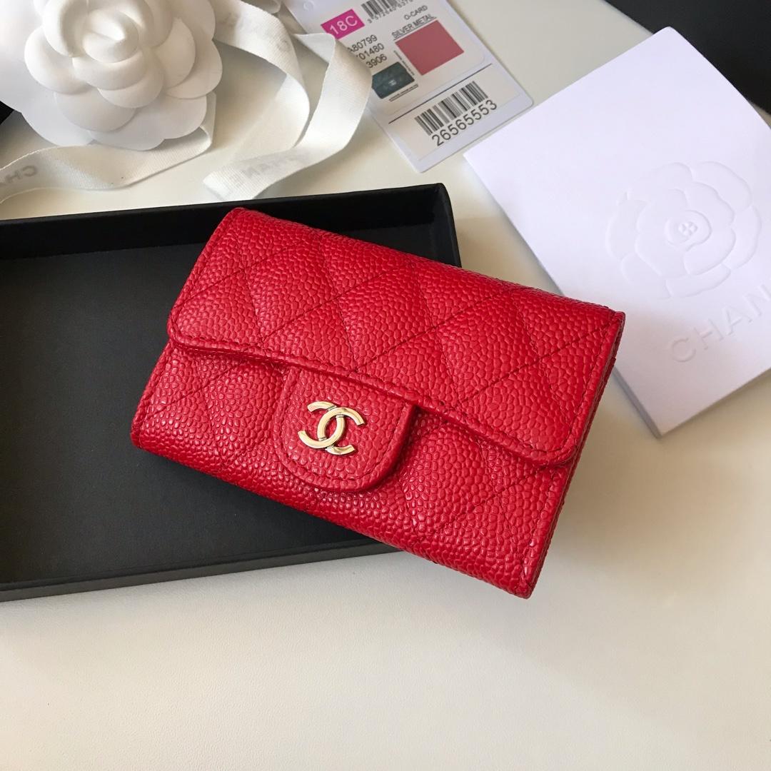 Cheap Chanel CF Card Small Bag Caviar Quilted Genuine Leather Dark Red Silver Hardware
