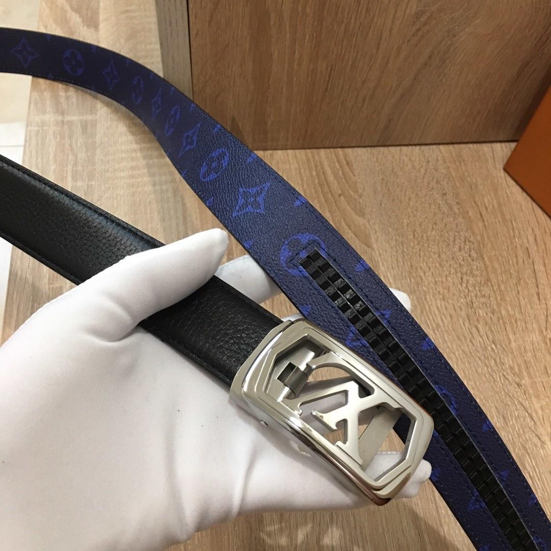 Cheap Louis Vuitton Men Reversible Leather Belt With Silver Buckle 033
