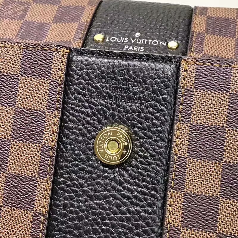 Cheap Louis Vuitton N64418 Bond Street Damier Ebene and Taurillon Leather Black