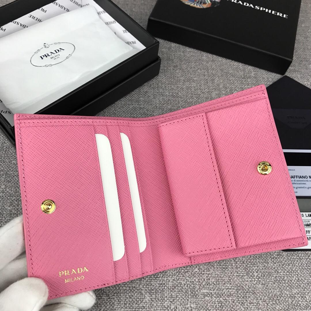 Cheap Prada 1MV204 Women Wallet Small Leather Wallet Pink