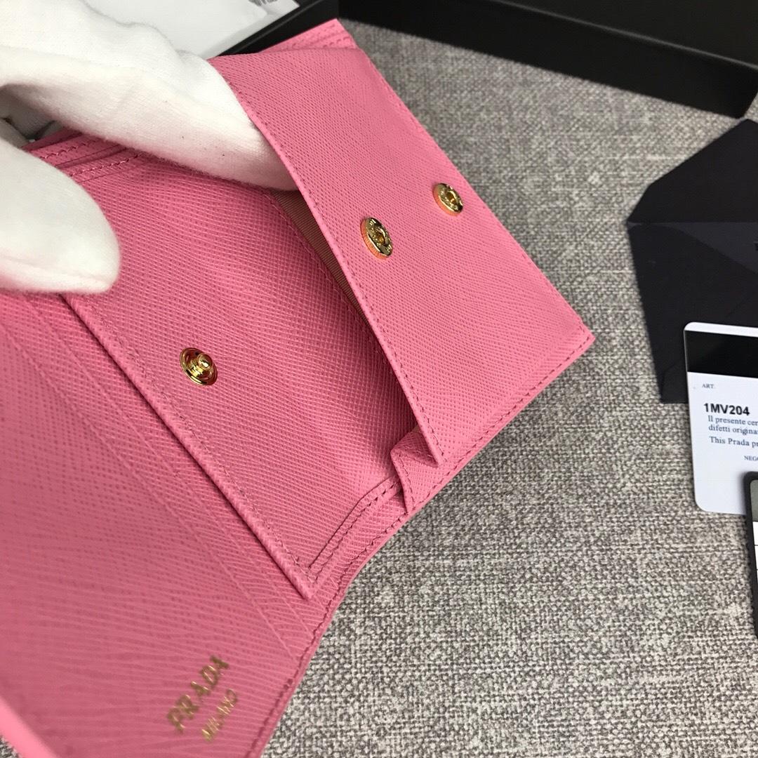 Cheap Prada 1MV204 Women Wallet Small Leather Wallet Pink