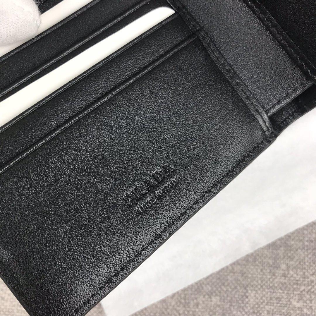 Cheap Prada Men Saffiano Leather Wallet Black