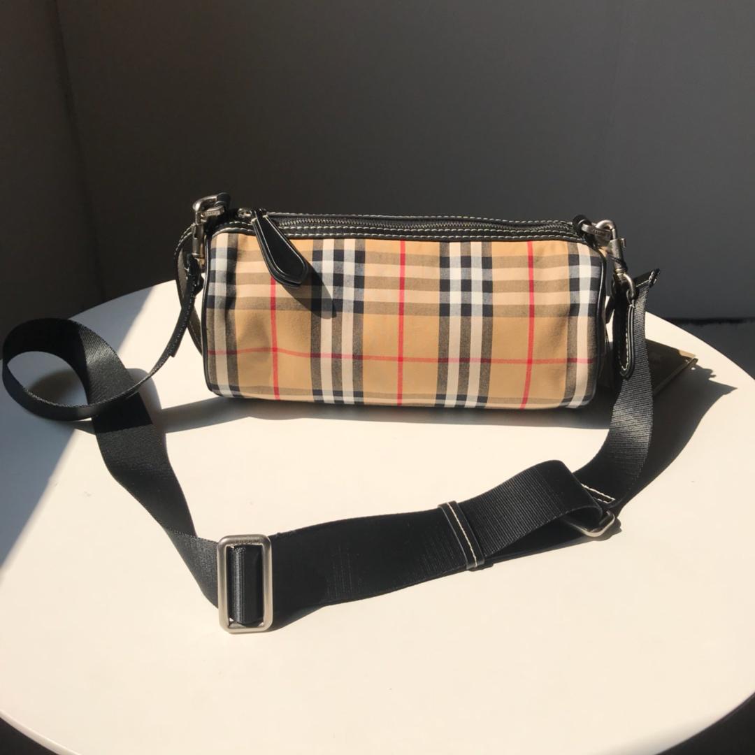 Cheap Replica Burberry The Small Vintage Check and Leather Barrel Bag