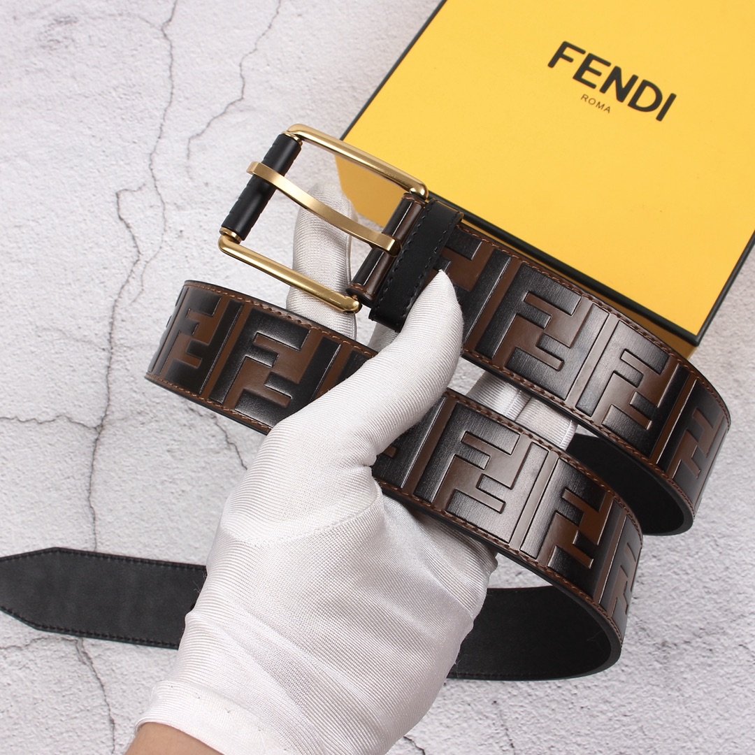 Cheap Replica Fendi Leather Belt Width 3.8CM 001