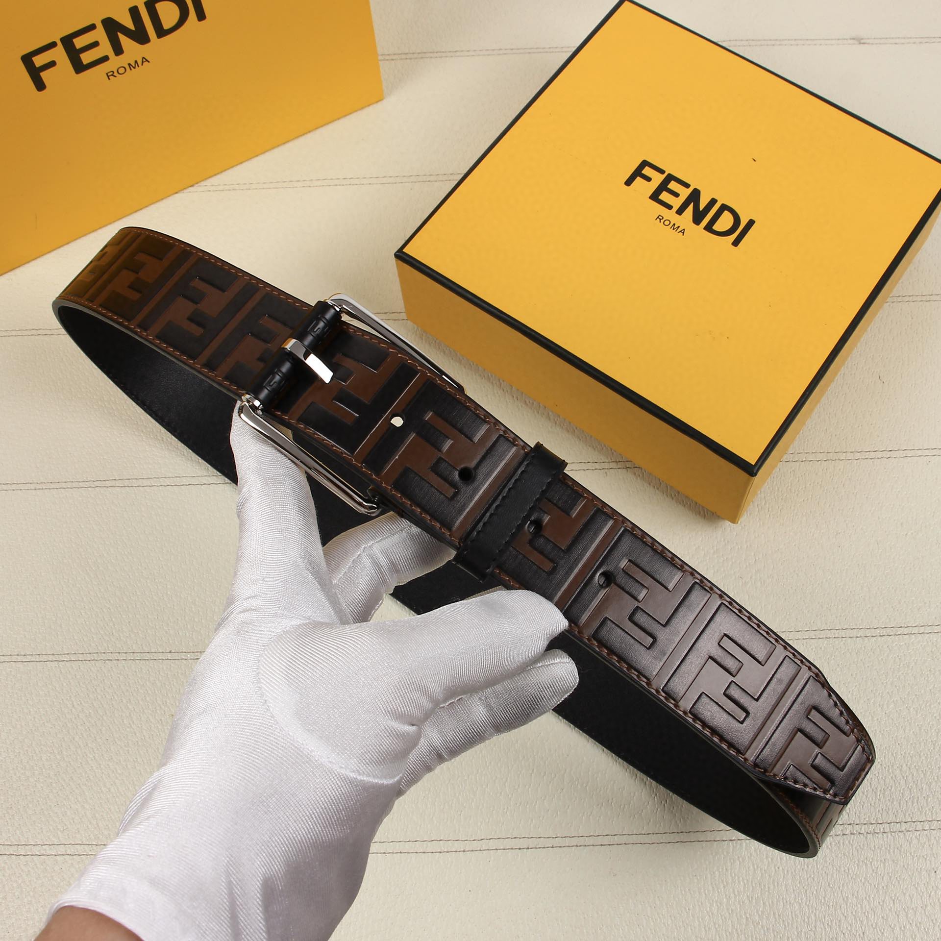 Cheap Replica Fendi Leather Belt Width 3.8CM 003