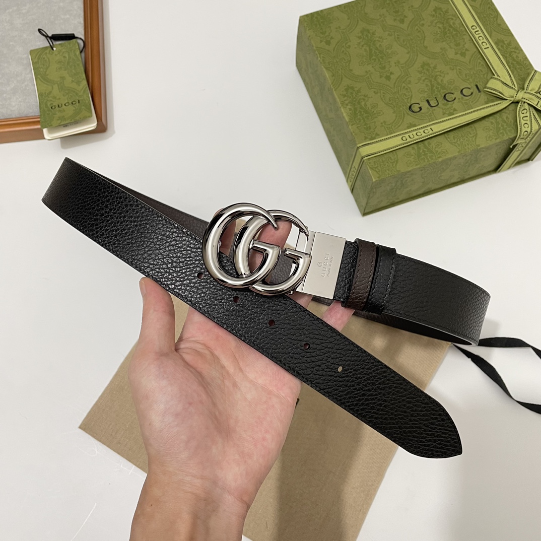 Cheap Replica Gucci Men Leather Belts Width 37mm 174