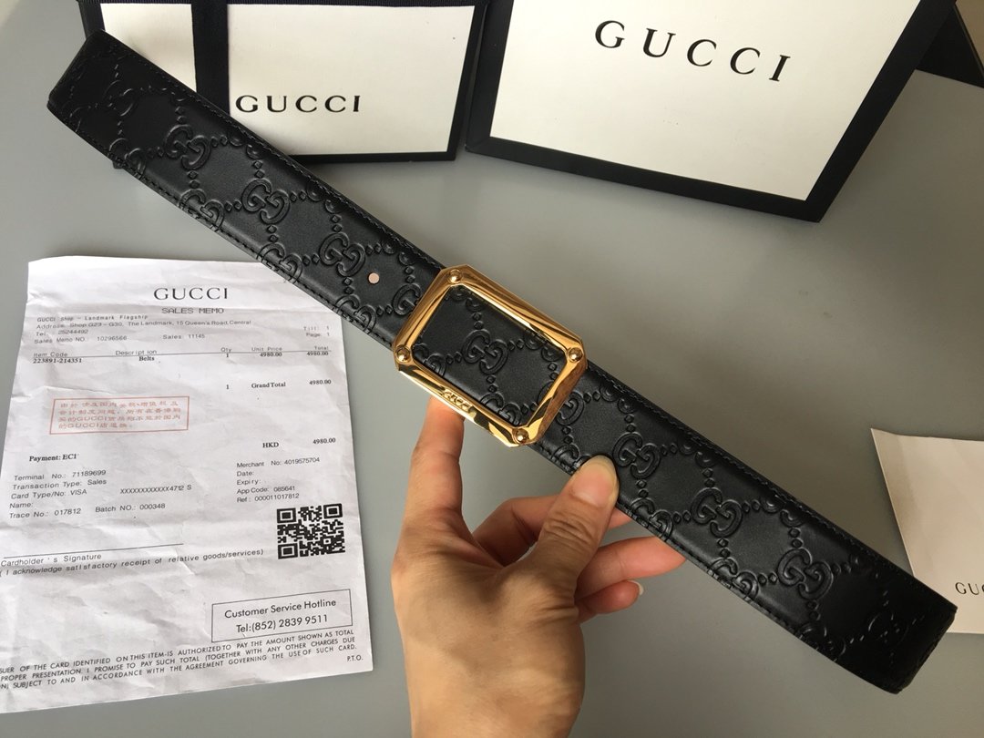 Cheap Replica Gucci Reversible Men Leather Belt Width 3.8cm 121