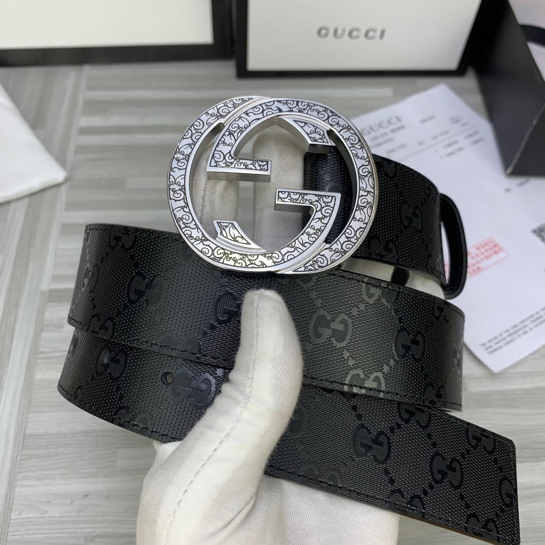 Cheap Replica Gucci Reversible Men Leather Belt Width 4cm 117