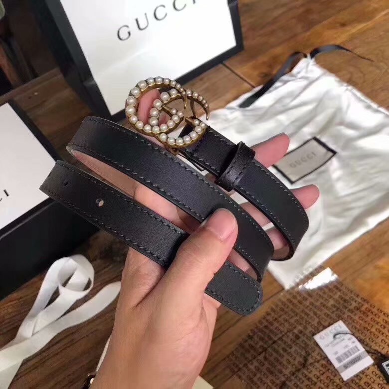 Cheap Replica Gucci Women Leather Belt Width 3cm and 2m With Gold Buckle 073