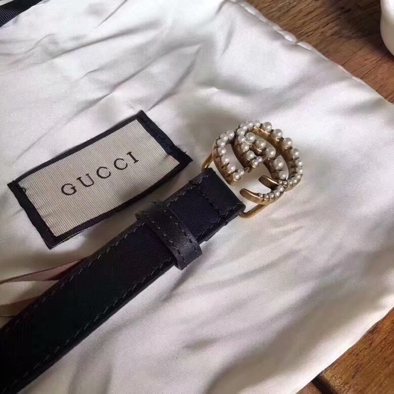 Cheap Replica Gucci Women Leather Belt Width 3cm and 2m With Gold Buckle 073