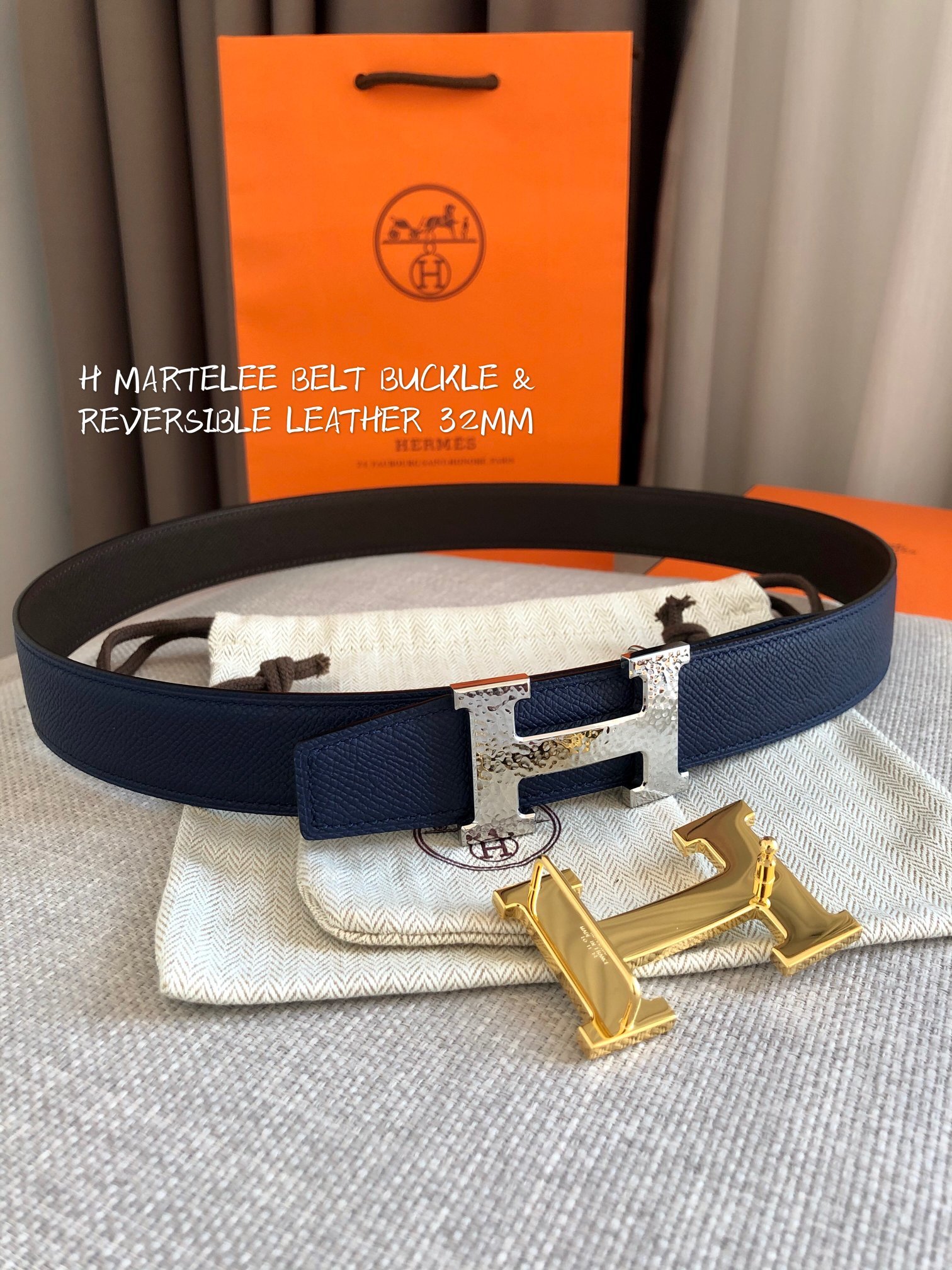 Cheap Replica Hermes Reversible Leather Men Belt Width 3.2cm 062