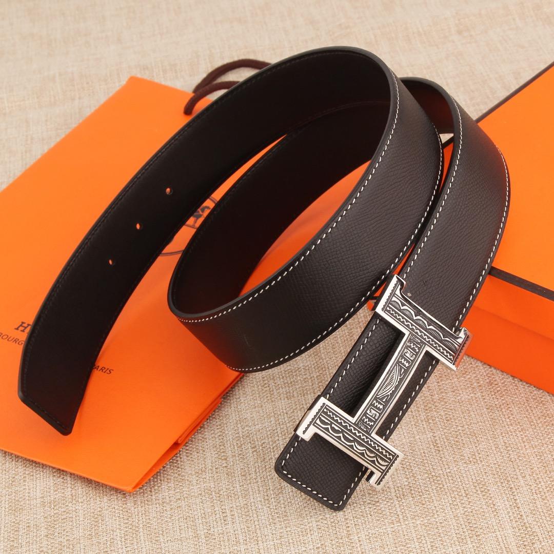 Cheap Replica Hermes Reversible Leather Men Belt Width 3.8cm 048