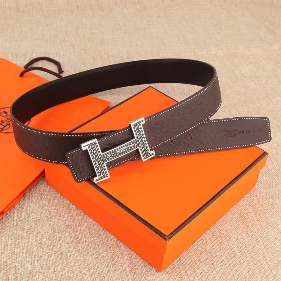 Cheap Replica Hermes Reversible Leather Men Belt Width 3.8cm 049