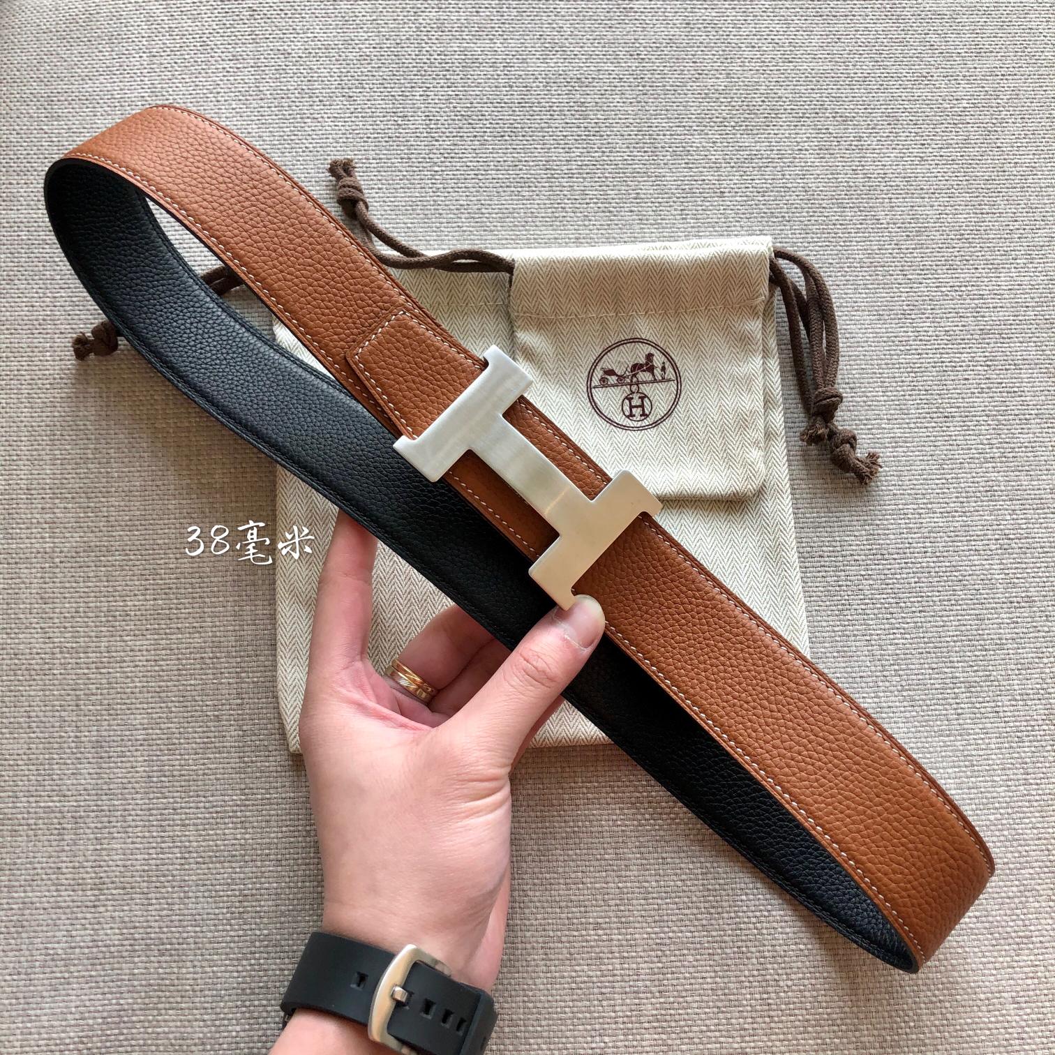 Cheap Replica Hermes Reversible Leather Men Belt Width 3.8cm 073