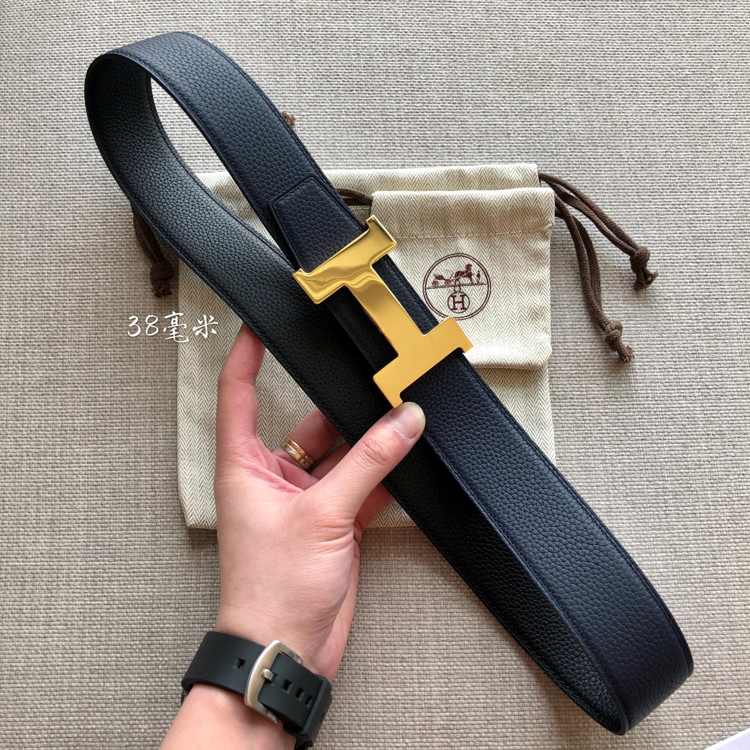 Cheap Replica Hermes Reversible Leather Men Belt Width 3.8cm 076