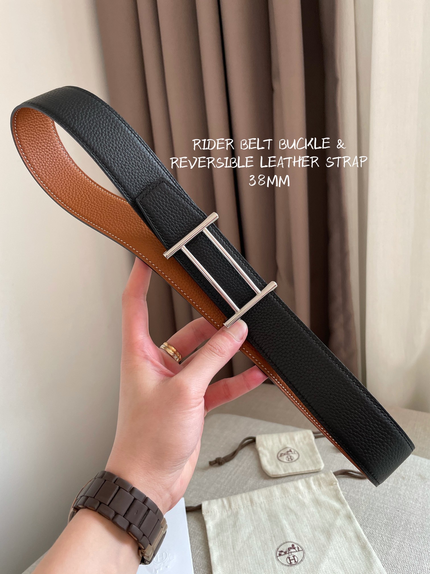 Cheap Replica Hermes Reversible Leather Men Belt Width 3.8cm 077