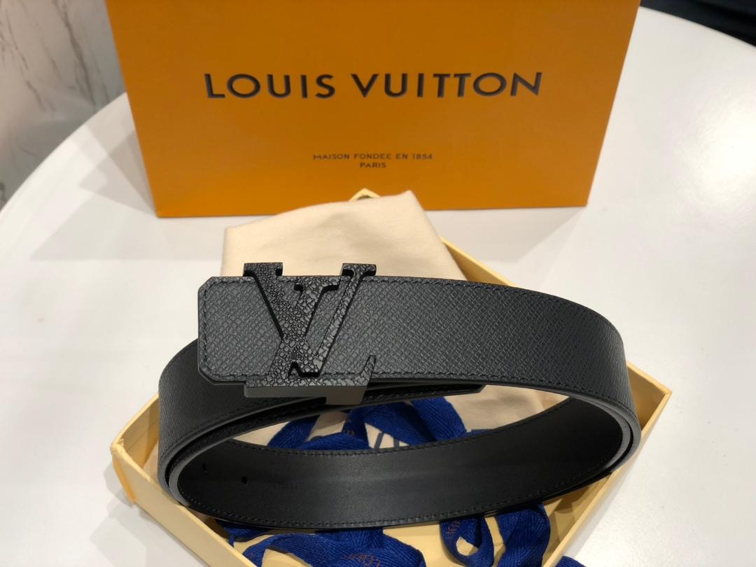 Cheap Replica Louis Vuitton Linitiales Men Leather Belt Width 3.5cm M6897S 065