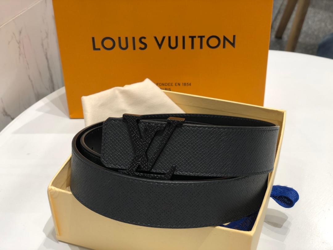 Cheap Replica Louis Vuitton Linitiales Men Leather Belt Width 3.5cm M6897S 065