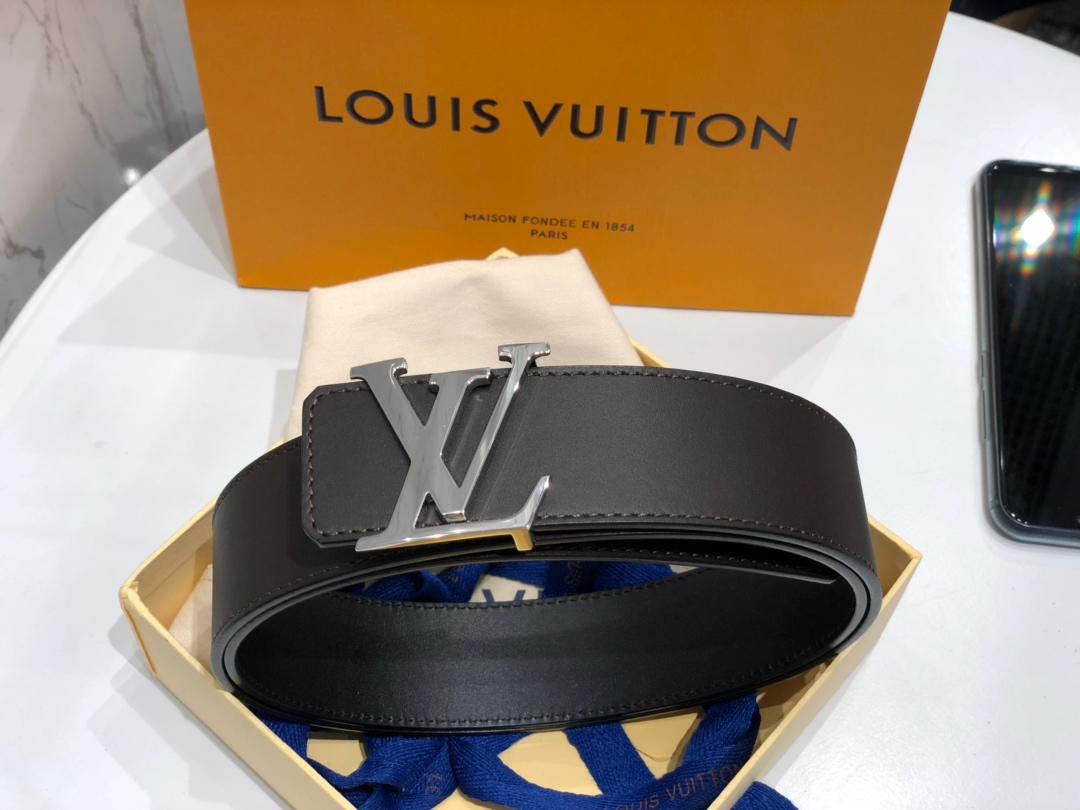 Cheap Replica Louis Vuitton Linitiales Men Leather Belt Width 3.5cm M6897S 066