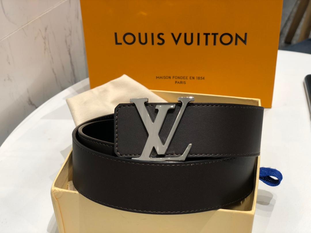 Cheap Replica Louis Vuitton Linitiales Men Leather Belt Width 3.5cm M6897S 066