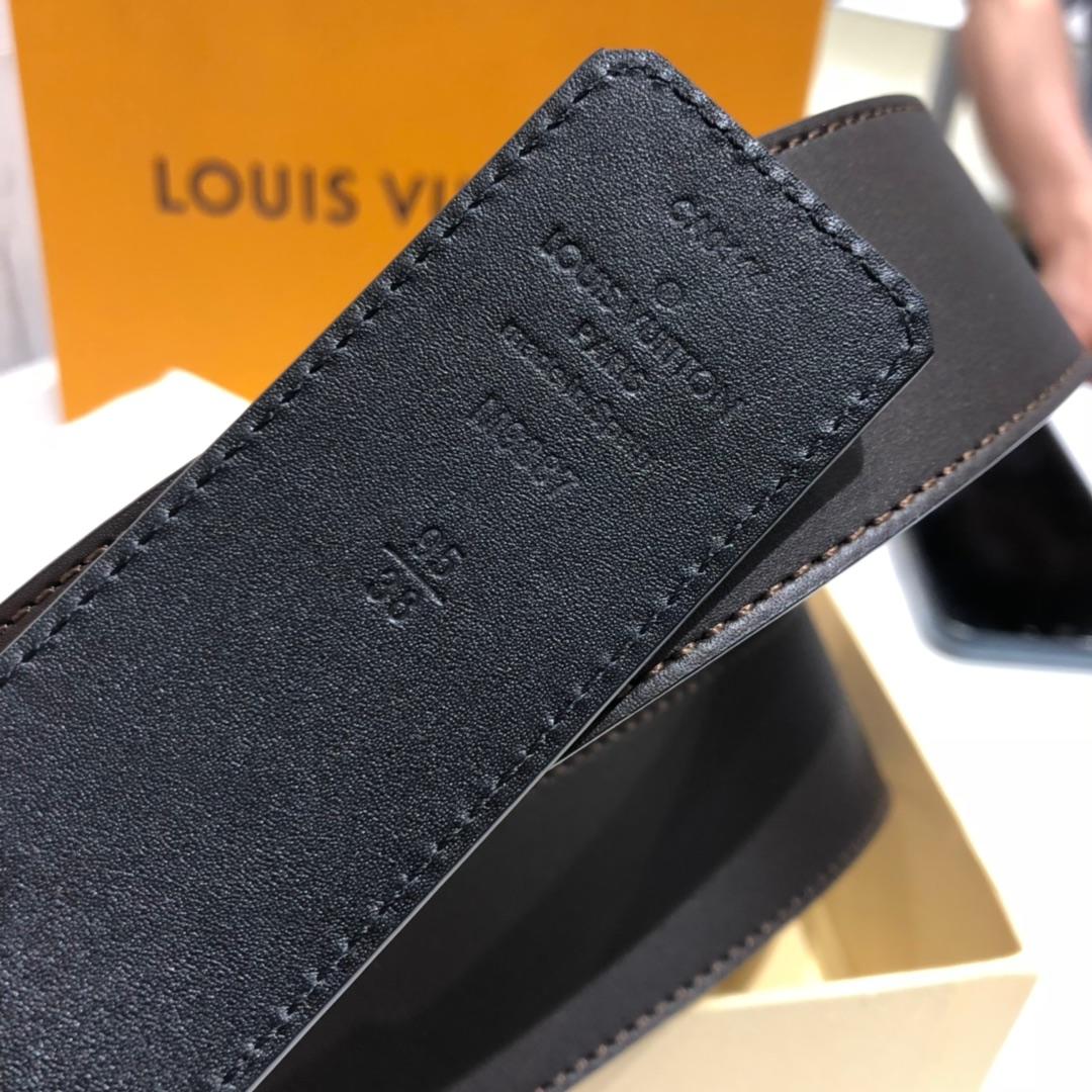 Cheap Replica Louis Vuitton Linitiales Men Leather Belt Width 3.5cm M6897S 066