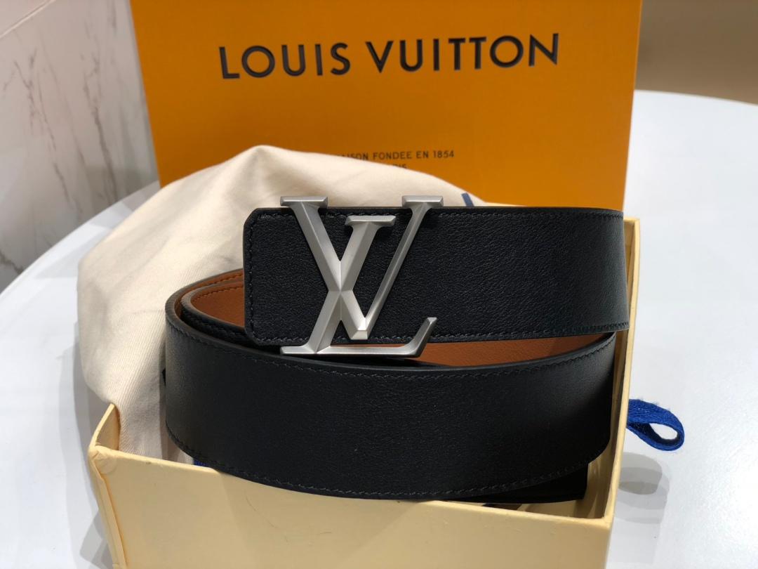 Cheap Replica Louis Vuitton Lpyramide Men Leather Belt Width 4cm M9232Q 058