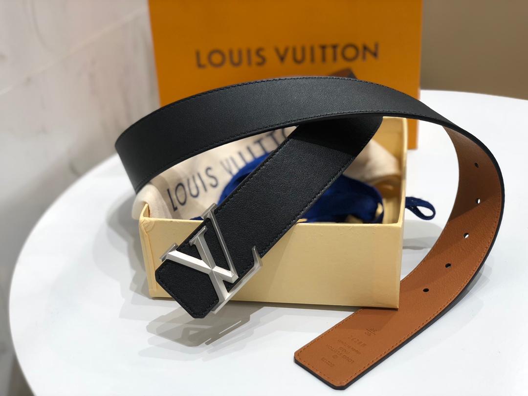 Cheap Replica Louis Vuitton Lpyramide Men Leather Belt Width 4cm M9232Q 058