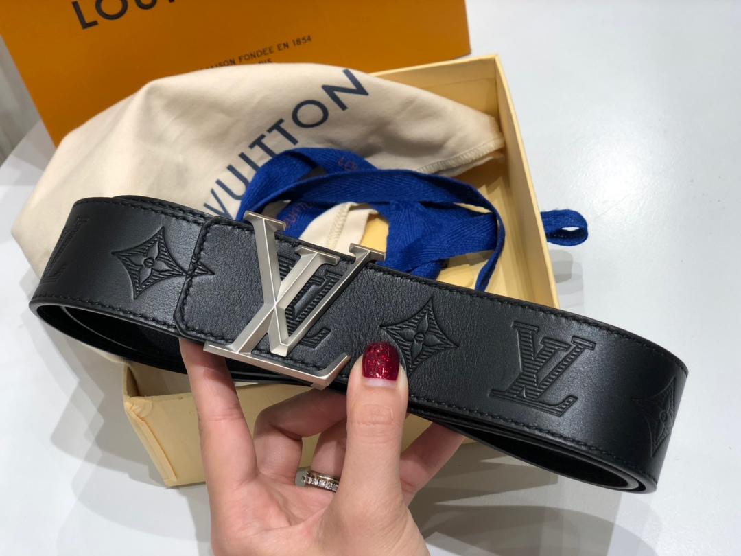 Cheap Replica Louis Vuitton Lpyramide Men Leather Belt Width 4cm M9232Q 059