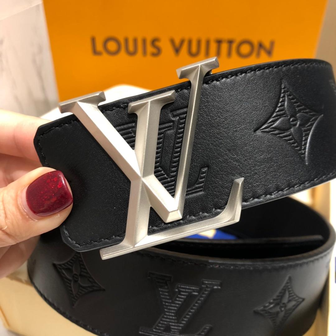 Cheap Replica Louis Vuitton Lpyramide Men Leather Belt Width 4cm M9232Q 059