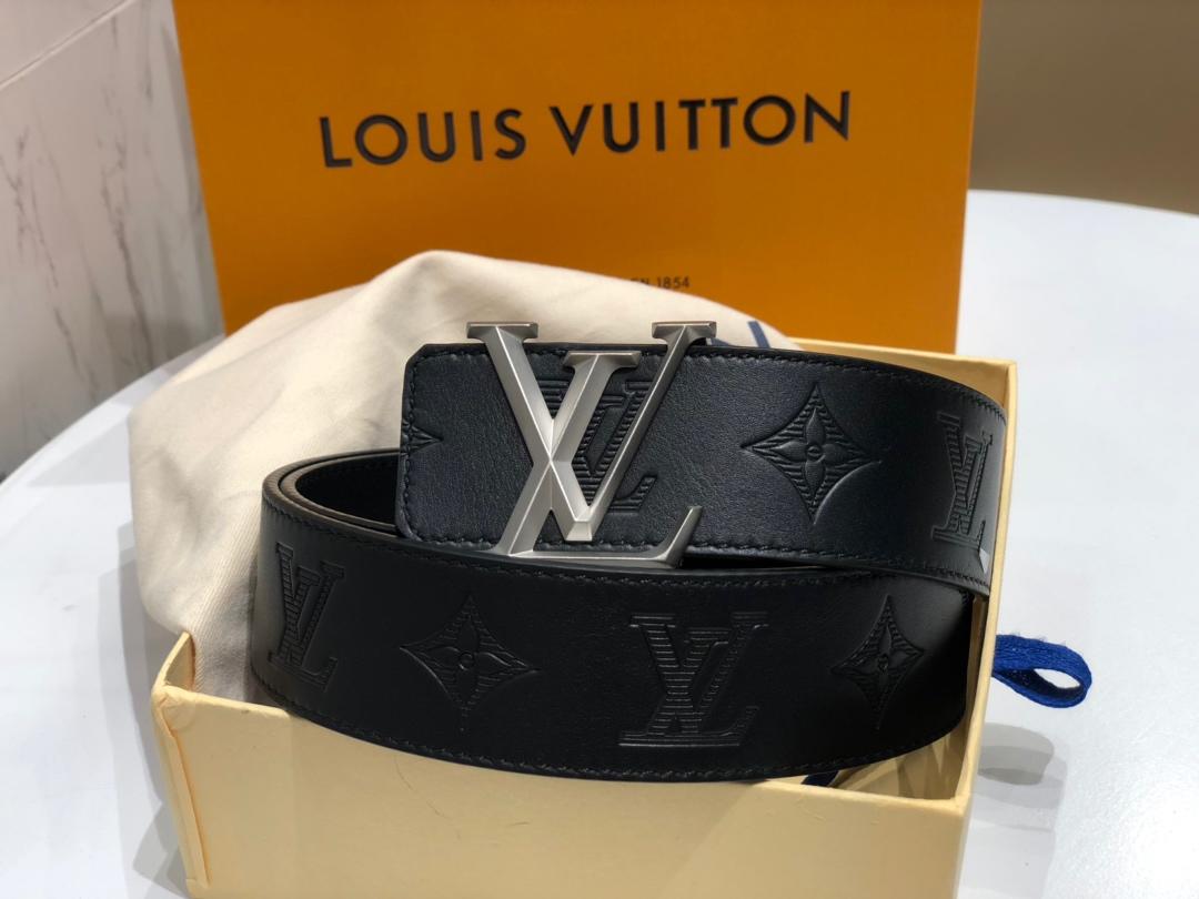 Cheap Replica Louis Vuitton Lpyramide Men Leather Belt Width 4cm M9232Q 059