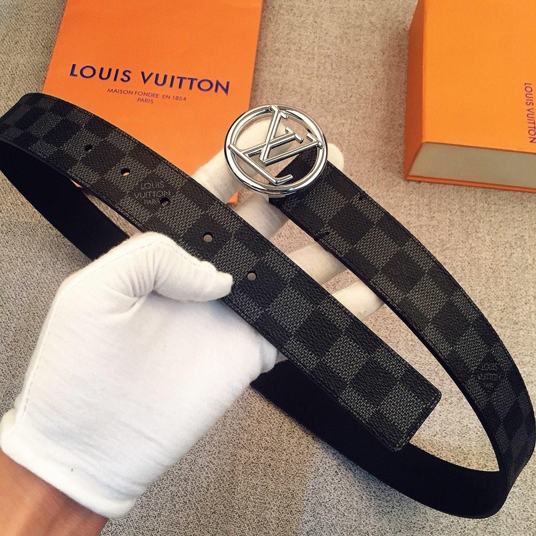 Cheap Replica Louis Vuitton Men Leather Belt Width 075