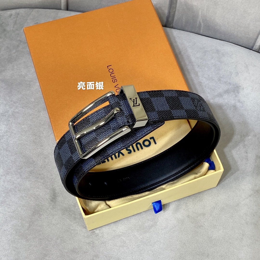 Cheap Replica Louis Vuitton Men Leather Belt Width 3.5cm 103