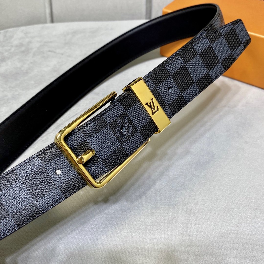 Cheap Replica Louis Vuitton Men Leather Belt Width 3.5cm 103