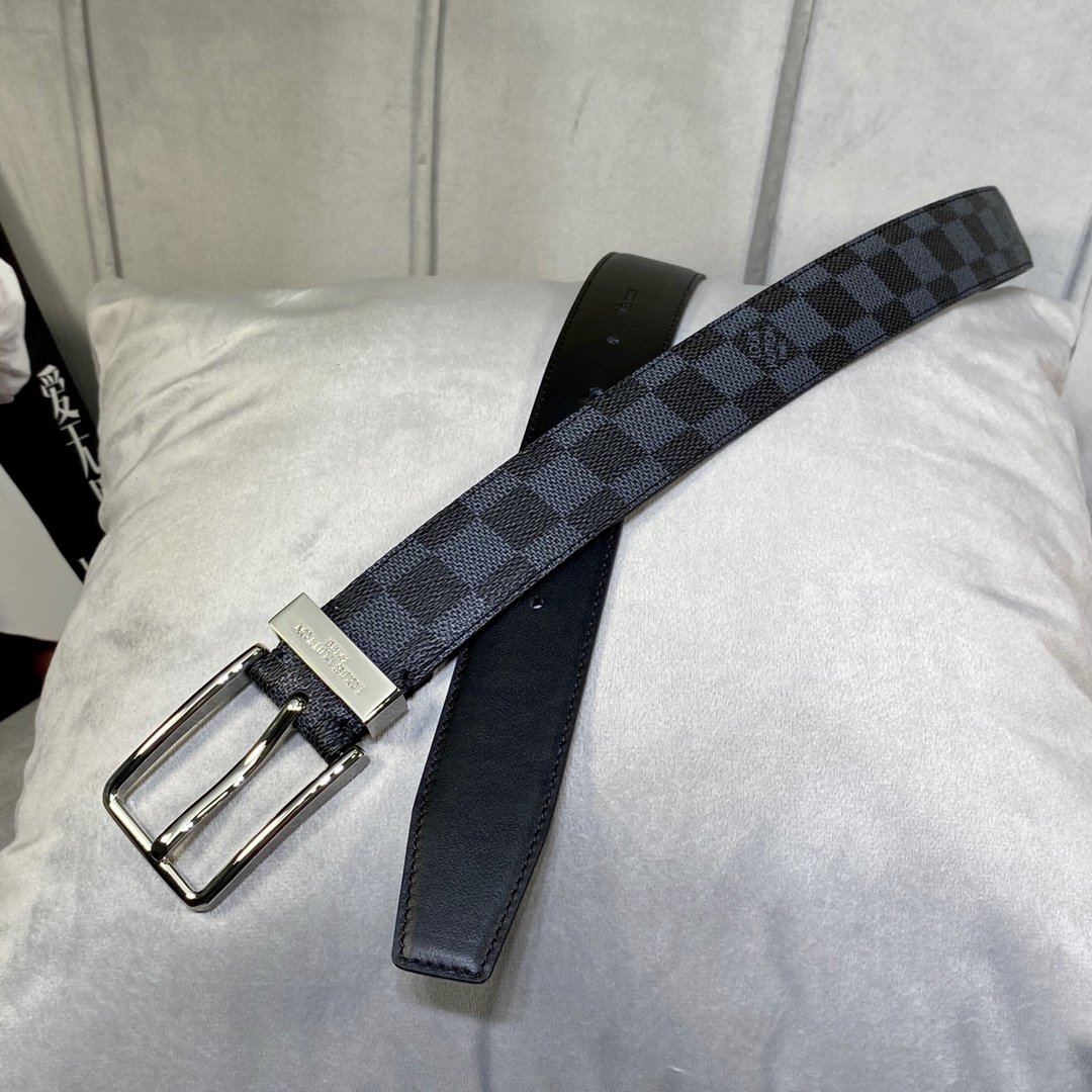 Cheap Replica Louis Vuitton Men Leather Belt Width 3.5cm 104