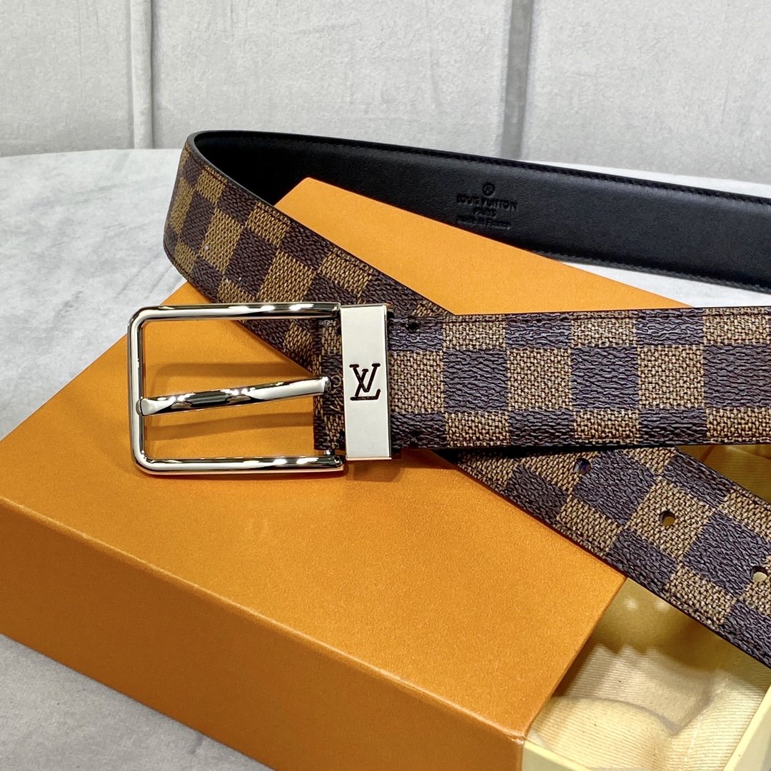 Cheap Replica Louis Vuitton Men Leather Belt Width 3.5cm 107