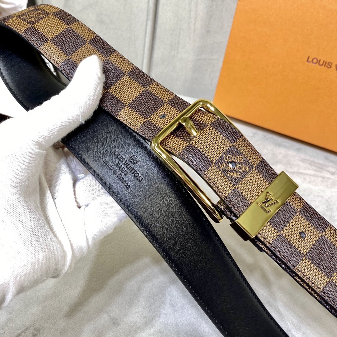 Cheap Replica Louis Vuitton Men Leather Belt Width 3.5cm 107