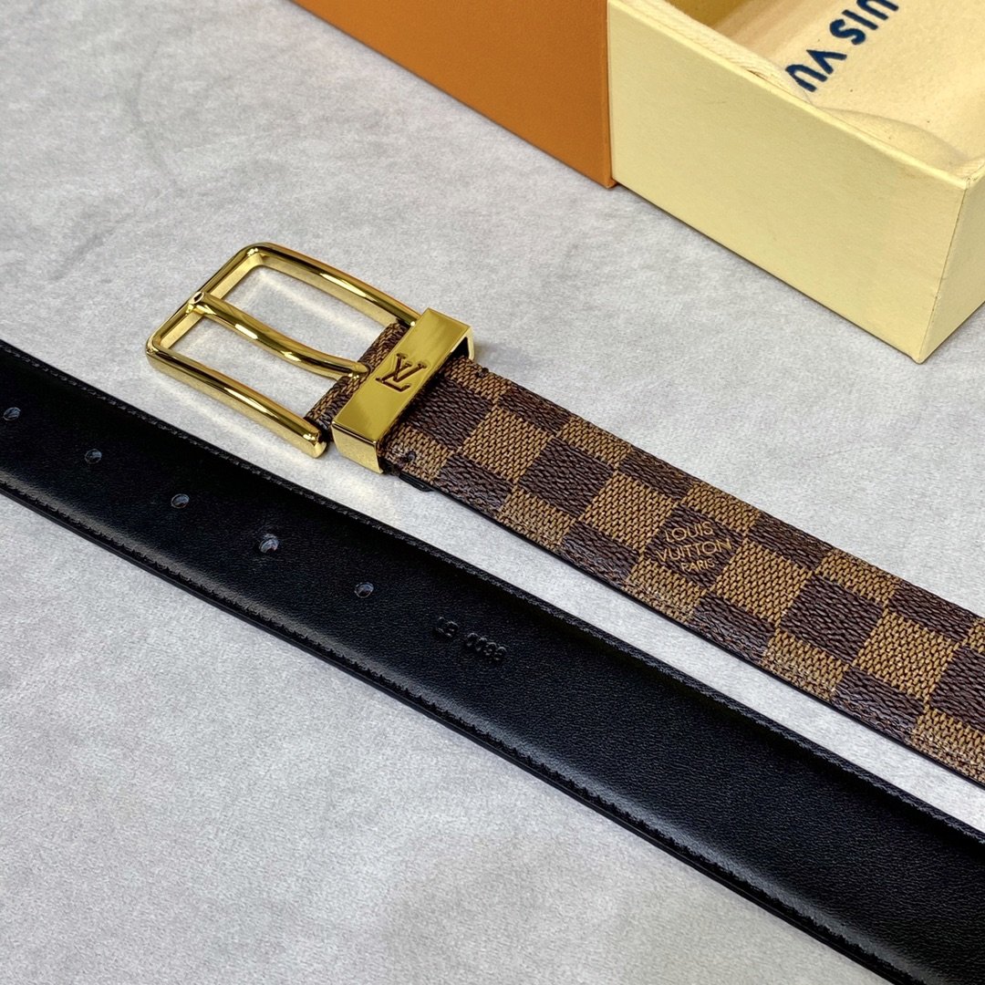 Cheap Replica Louis Vuitton Men Leather Belt Width 3.5cm 107