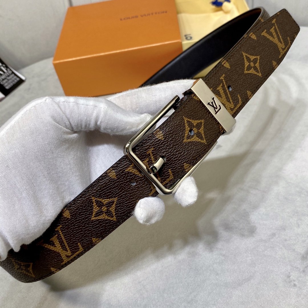 Cheap Replica Louis Vuitton Men Leather Belt Width 3.5cm 109